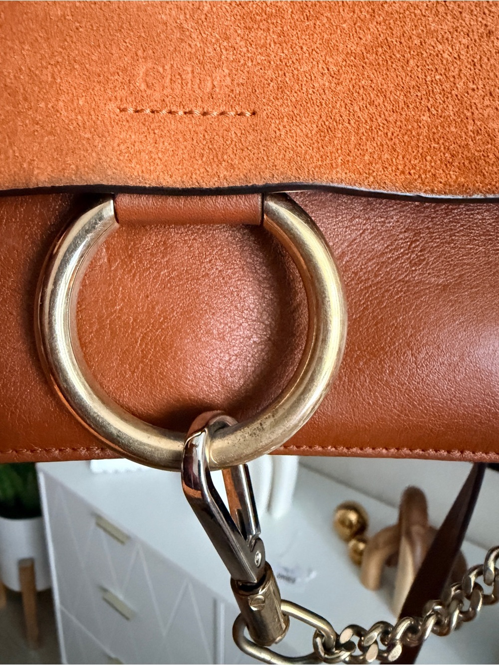 Chloé Small Faye Tobacco Brown Suede Leather Crossbody Bag + COA - Picture 2 of 14